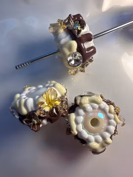 Handmålad pärla 1 st