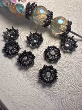 Pärlhatt gunmetal 16 mm 10 st