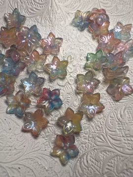 Glasblommor regnbåge 15 st