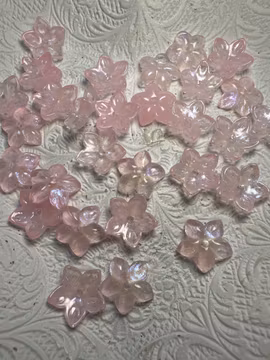 Glasblommor Rosa 15 st