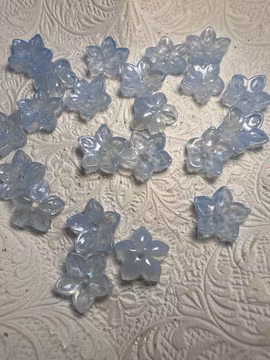 Glasblommor Blå 15 st