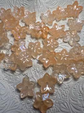 Glasblommor peach 15 st