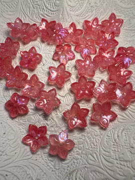 Glasblommor mörkrosa/röd 15 st