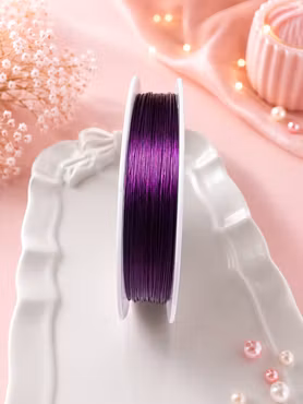 Wire Tigertail i lila 0.38mm 100 meter