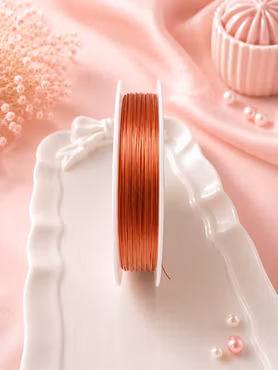 Wire Tigertail i röd/orange 0.38mm 100 meter