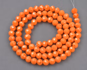 Facetterade glaspärlor 8mm Orange 1 sträng