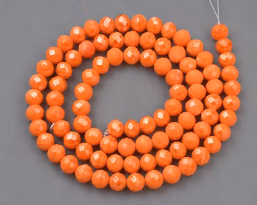 Facetterade glaspärlor 8mm Orange 1 sträng