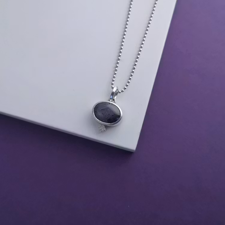 handmade pendant silver star sapphire handgjorda hängsmycke safir