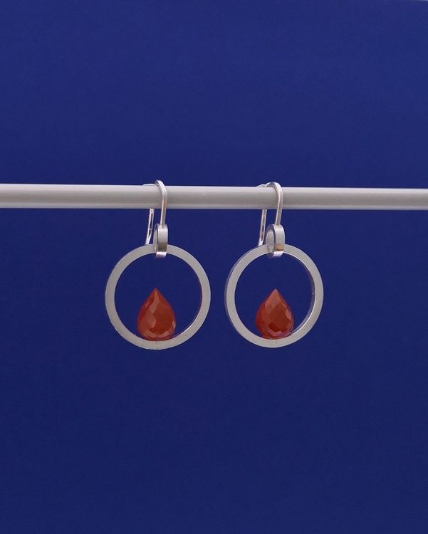 handmade earrings silver carnelian handgjorda örhängen karneol orange smycken