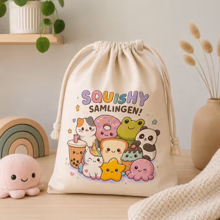 Squishy Samlingen – Förvaringspåse i canvas