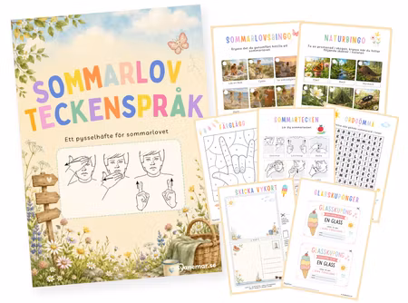 Sommarlovshäftet – 24 sidor pyssel & teckenspråk