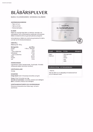 Blåbärspulver, 100 g