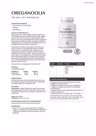 Oreganoolja, 60 kapslar