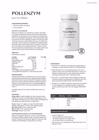 Pollenzym, 60 kapslar