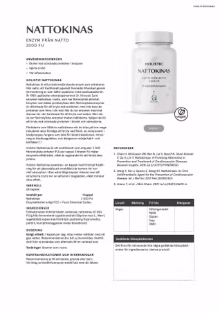 Nattokinas, 60 kapslar