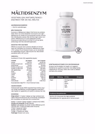 Måltidsenzym, 360 kapslar