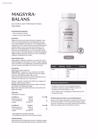 Magsyrabalans, 90 kapslar