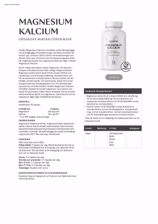 Magnesium/Kalcium 80/40 mg, 90 kapslar