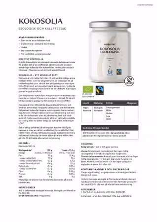 Kokosolja ekologisk, 500 ml