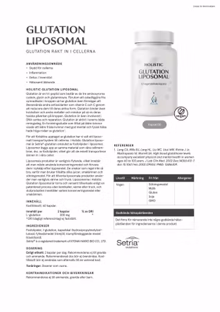 Glutation liposomal, 60 kapslar
