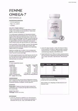 Femme Omega-7 havtornsolja, 90 kapslar