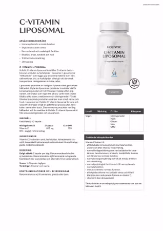 C-vitamin liposomal, 60 kapslar