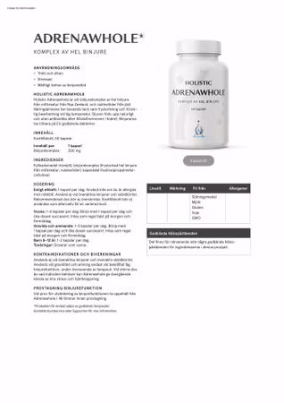 Adrenawhole 200 mg, 60 kapslar