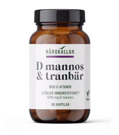 Närokällan D-Mannos + Tranbär 60 kapslar