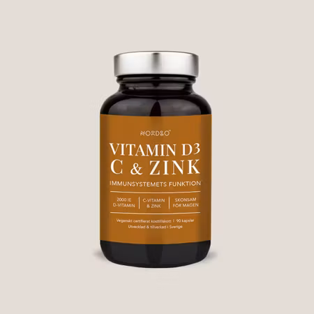 Nordbo Vitamin D3, C-vitamin & Zink, 90 kap