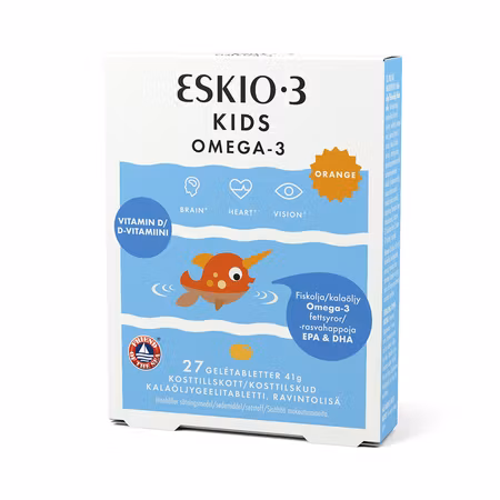 Eskio-3 Kids Chewable + D-vitamin 27 tabletter