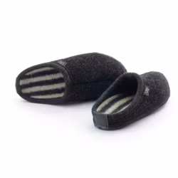 Ulle Stripe Ulltoffla, unisex - Black Melange