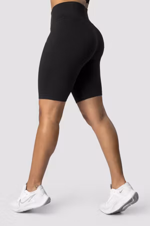 ICANIWILL - Ribbade Define Seamless Biker Shorts Svarta Wmn