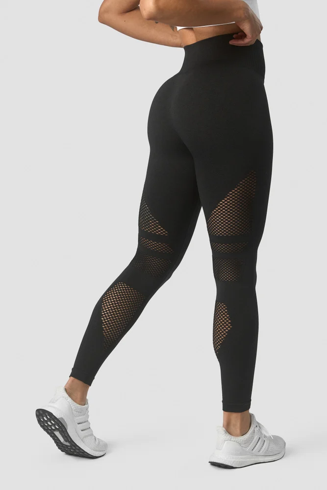 Queen Mesh Seamless Strumpbyxor Svarta