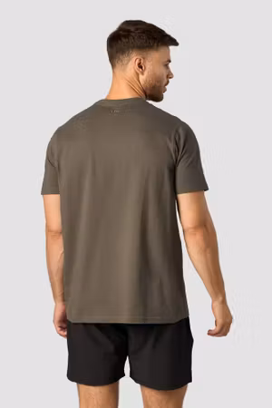 Vardagsbomulls-T-shirt Herr Khaki Grön