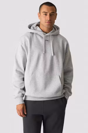 Everyday Relaxed Hoodie Print M Light Grey Melange