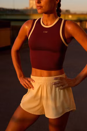 Mirage Cropped Linne Mörk Mahogany/Vaniljkräm