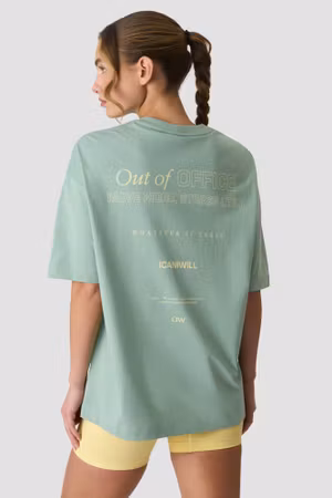 Vardagsstor bomulls-T-shirt ljusgrön mossa