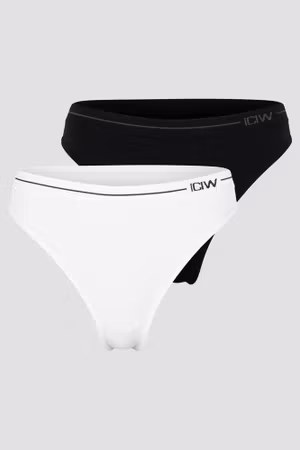 Everyday Seamless Thong 2-pack Svart/Vit