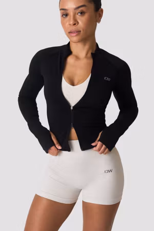 Sculpt Seamless 2-Way Zip LS Svart