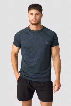 Tränings-T-shirt i mesh, blågrön