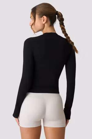 Sculpt Seamless Ribbed LS Black