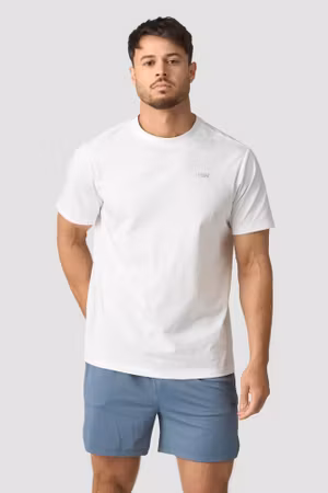 Vit bomulls-T-shirt för vardagsbruk