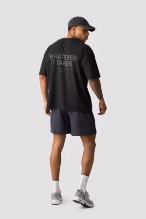 Stentvättad T-shirt Tryck M Stentvättad Svart