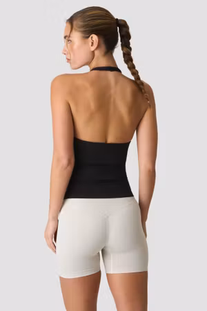 Define Seamless Halter Neck Tank Svart
