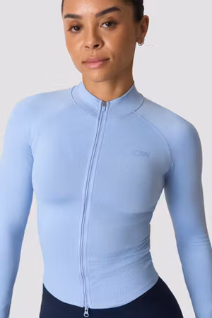 Sculpt Seamless 2-Way Zip LS Banner Blå