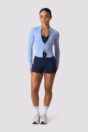 Sculpt Seamless 2-Way Zip LS Banner Blå