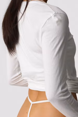 Osynlig Tanga Thong Vit + SVARTA