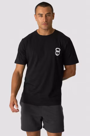 Vardagsbomulls-T-shirt M Svart