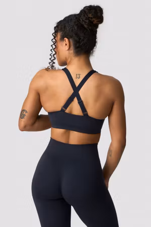 Smidig sömlös sport-bh marinblå