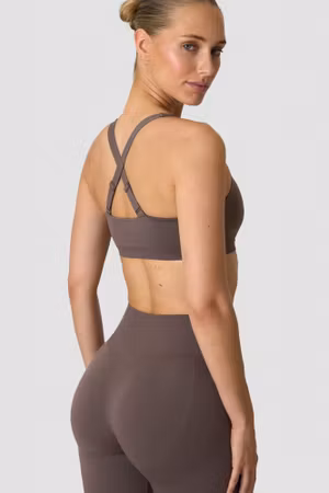 Slät Sömlös Sport-BH Dammig Brun
